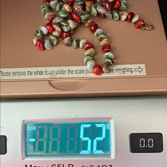 VINTAGE MULTICOLOR JASPER, AFRICAN TURQUOISE RED CORAL SMALL NUGGET 31" NECKLACE - Picture 9 of 10